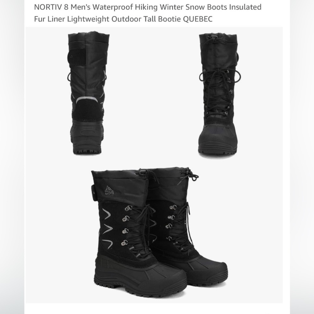 Nortiv 8 Mens Waterproof Hiking Snow Boots